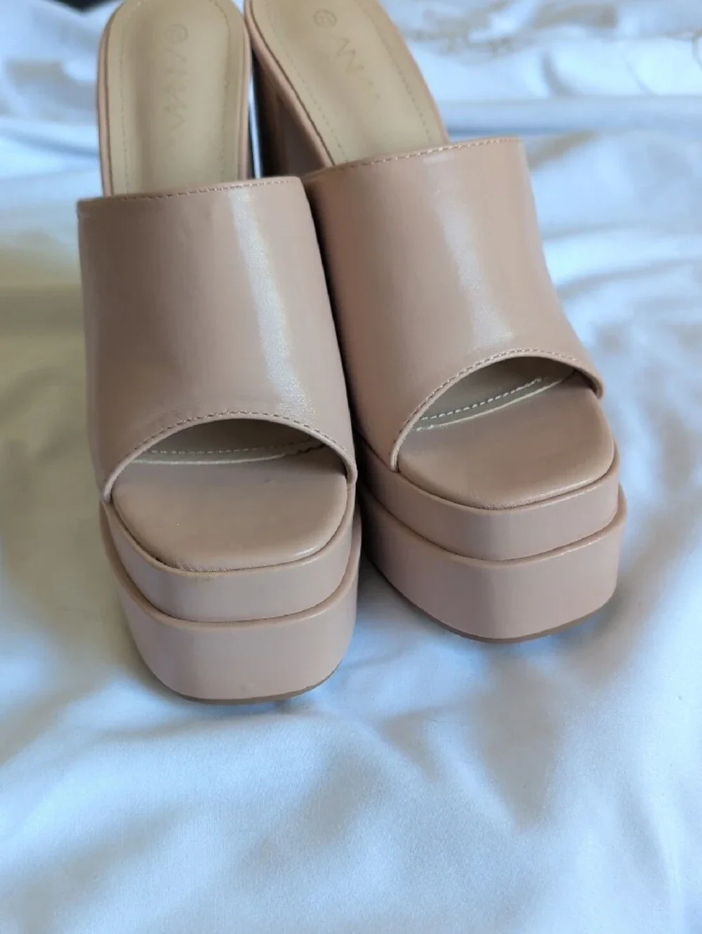 Anna Nude Pink Platform Mule Slide